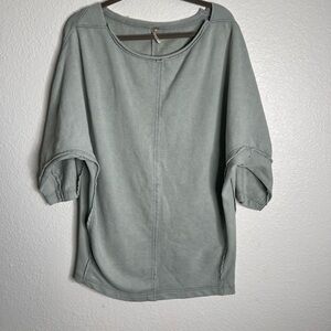 Free People Light Blue Raw Hem Pullover Size Small